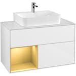 Tvättställsskåp Villeroy & Boch Finion med 2 Lådor Hylla och Bänkskiva för Centrerat Tvättställ