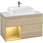 Tvättställsskåp Villeroy & Boch Finion med 2 Lådor Hylla och Bänkskiva för Centrerat Tvättställ