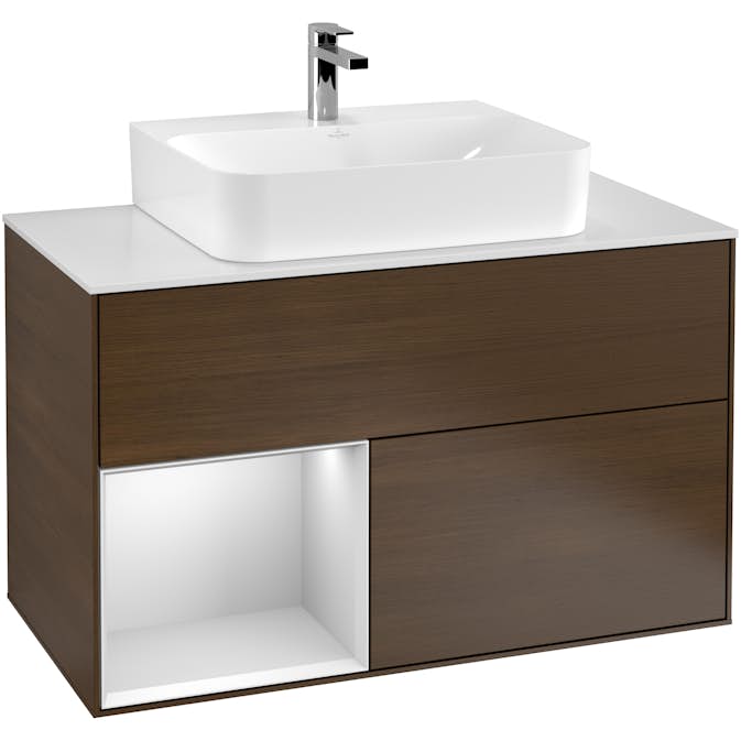 Tvättställsskåp Villeroy & Boch Finion med 2 Lådor Hylla och Bänkskiva för Centrerat Tvättställ