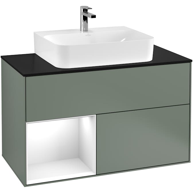 Tvättställsskåp Villeroy & Boch Finion med 2 Lådor Hylla och Bänkskiva för Centrerat Tvättställ