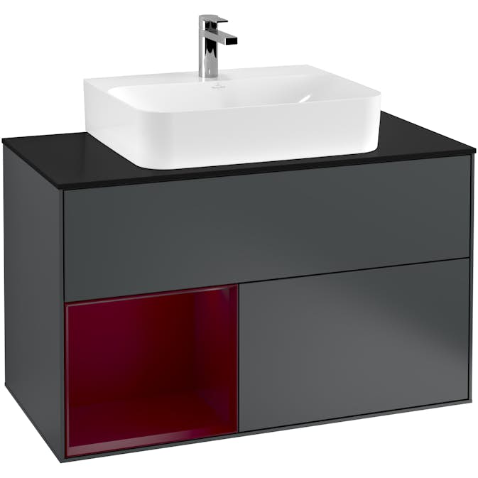 Tvättställsskåp Villeroy & Boch Finion med 2 Lådor Hylla och Bänkskiva för Centrerat Tvättställ