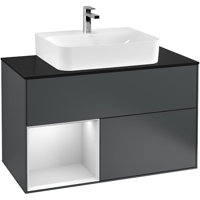 Tvättställsskåp Villeroy & Boch Finion med 2 Lådor Hylla och Bänkskiva för Centrerat Tvättställ
