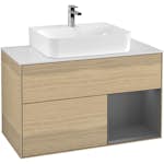 Tvättställsskåp Villeroy & Boch Finion med 2 Lådor Hylla och Bänkskiva för Centrerat Tvättställ