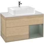 Tvättställsskåp Villeroy & Boch Finion med 2 Lådor Hylla och Bänkskiva för Centrerat Tvättställ