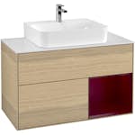 Tvättställsskåp Villeroy & Boch Finion med 2 Lådor Hylla och Bänkskiva för Centrerat Tvättställ