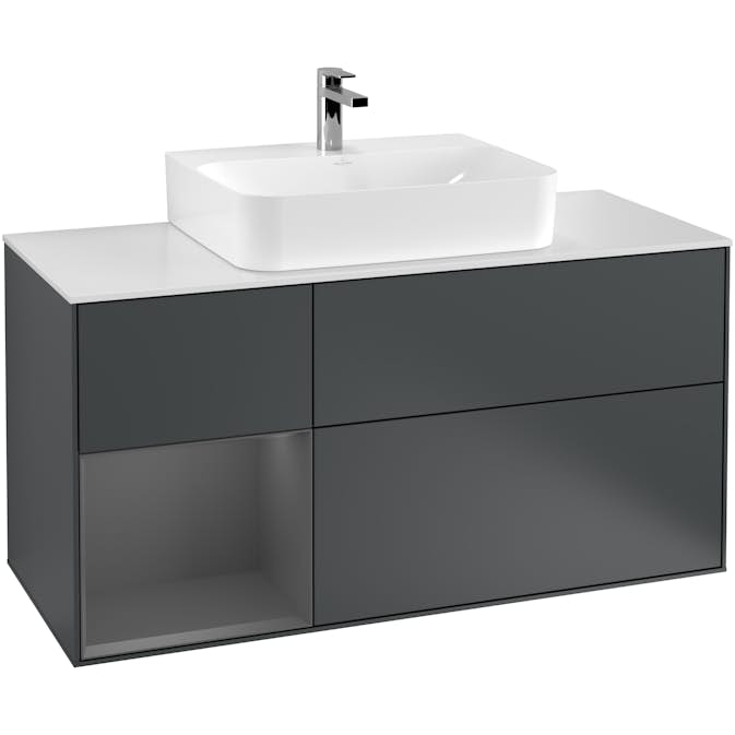 Tvättställsskåp Villeroy & Boch Finion med 3 Lådor Hylla och Bänkskiva för Centrerat Tvättställ