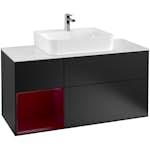 Tvättställsskåp Villeroy & Boch Finion med 3 Lådor Hylla och Bänkskiva för Centrerat Tvättställ