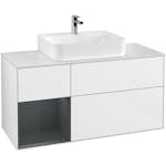 Tvättställsskåp Villeroy & Boch Finion med 3 Lådor Hylla och Bänkskiva för Centrerat Tvättställ