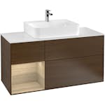 Tvättställsskåp Villeroy & Boch Finion med 3 Lådor Hylla och Bänkskiva för Centrerat Tvättställ