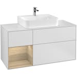 Tvättställsskåp Villeroy & Boch Finion med 3 Lådor Hylla och Bänkskiva för Centrerat Tvättställ