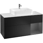 Tvättställsskåp Villeroy & Boch Finion med 3 Lådor Hylla och Bänkskiva för Centrerat Tvättställ