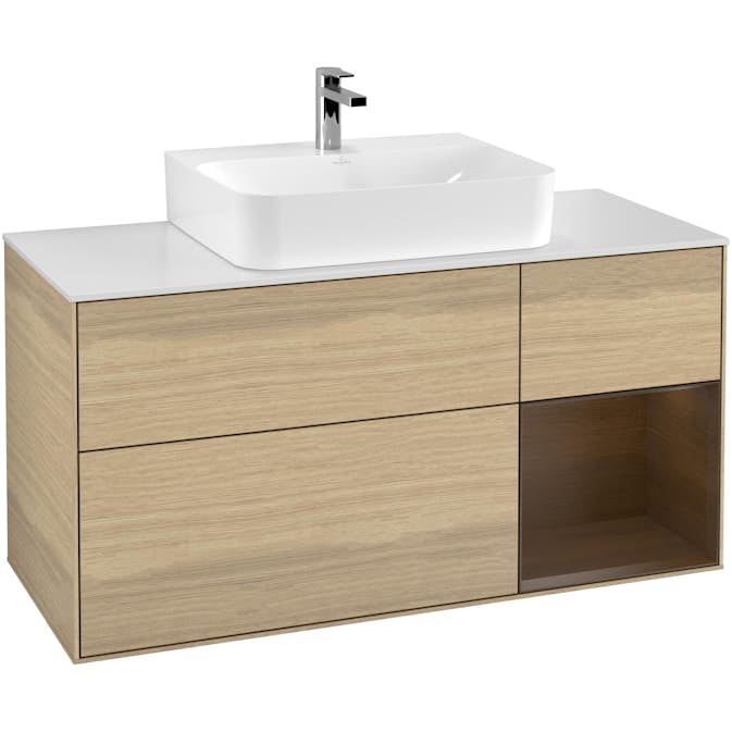 Tvättställsskåp Villeroy & Boch Finion med 3 Lådor Hylla och Bänkskiva för Centrerat Tvättställ