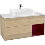 Tvättställsskåp Villeroy & Boch Finion med 3 Lådor Hylla och Bänkskiva för Centrerat Tvättställ