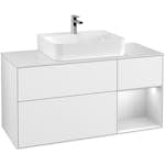 Tvättställsskåp Villeroy & Boch Finion med 3 Lådor Hylla och Bänkskiva för Centrerat Tvättställ