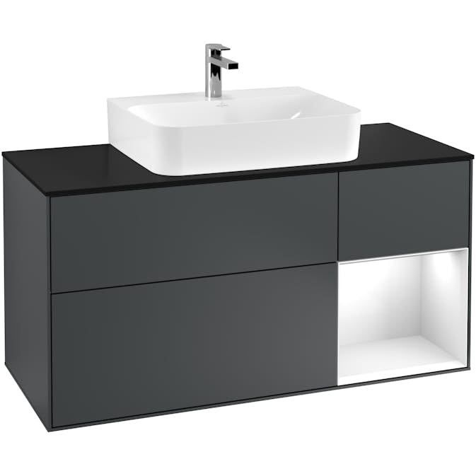 Tvättställsskåp Villeroy & Boch Finion med 3 Lådor Hylla och Bänkskiva för Centrerat Tvättställ