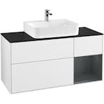 Tvättställsskåp Villeroy & Boch Finion med 3 Lådor Hylla och Bänkskiva för Centrerat Tvättställ