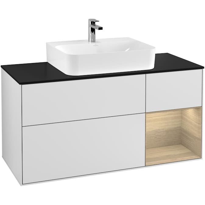 Tvättställsskåp Villeroy & Boch Finion med 3 Lådor Hylla och Bänkskiva för Centrerat Tvättställ