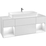 Tvättställsskåp Villeroy & Boch Finion med Två Hyllor och Bänkskiva för Centrerat Tvättställ