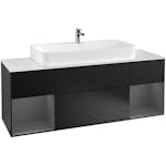 Tvättställsskåp Villeroy & Boch Finion med Två Hyllor och Bänkskiva för Centrerat Tvättställ