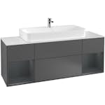 Tvättställsskåp Villeroy & Boch Finion med Två Hyllor och Bänkskiva för Centrerat Tvättställ