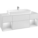 Tvättställsskåp Villeroy & Boch Finion med Två Hyllor och Bänkskiva för Centrerat Tvättställ