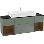 Tvättställsskåp Villeroy & Boch Finion med Två Hyllor och Bänkskiva för Centrerat Tvättställ