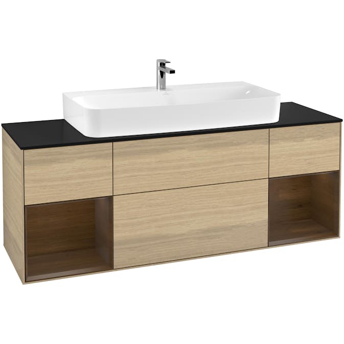 Tvättställsskåp Villeroy & Boch Finion med Två Hyllor och Bänkskiva för Centrerat Tvättställ