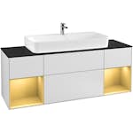 Tvättställsskåp Villeroy & Boch Finion med Två Hyllor och Bänkskiva för Centrerat Tvättställ