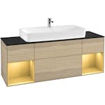 Tvättställsskåp Villeroy & Boch Finion med Två Hyllor och Bänkskiva för Centrerat Tvättställ