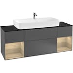 Tvättställsskåp Villeroy & Boch Finion med Två Hyllor och Bänkskiva för Centrerat Tvättställ