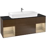 Tvättställsskåp Villeroy & Boch Finion med Två Hyllor och Bänkskiva för Centrerat Tvättställ