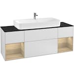 Tvättställsskåp Villeroy & Boch Finion med Två Hyllor och Bänkskiva för Centrerat Tvättställ