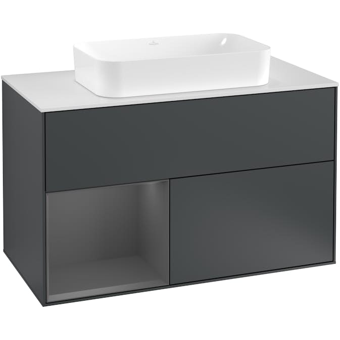 Tvättställsskåp Villeroy & Boch Finion med 2 Lådor Hylla och Bänkskiva för Fristående Tvättställ