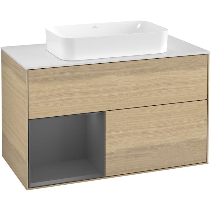 Tvättställsskåp Villeroy & Boch Finion med 2 Lådor Hylla och Bänkskiva för Fristående Tvättställ