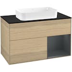 Tvättställsskåp Villeroy & Boch Finion med 2 Lådor Hylla och Bänkskiva för Fristående Tvättställ