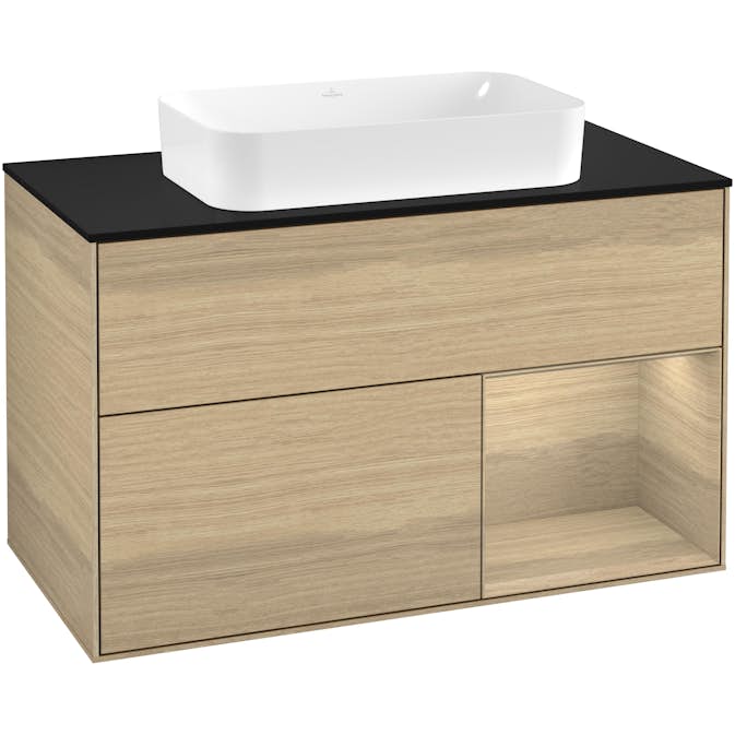 Tvättställsskåp Villeroy & Boch Finion med 2 Lådor Hylla och Bänkskiva för Fristående Tvättställ