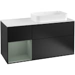 Tvättställsskåp Villeroy & Boch Finion med 3 Lådor Hylla och Bänkskiva för Ocentrerat Fristående Tvättställ