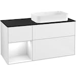 Tvättställsskåp Villeroy & Boch Finion med 3 Lådor Hylla och Bänkskiva för Ocentrerat Fristående Tvättställ