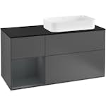 Tvättställsskåp Villeroy & Boch Finion med 3 Lådor Hylla och Bänkskiva för Ocentrerat Fristående Tvättställ