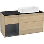 Tvättställsskåp Villeroy & Boch Finion med 3 Lådor Hylla och Bänkskiva för Ocentrerat Fristående Tvättställ