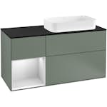 Tvättställsskåp Villeroy & Boch Finion med 3 Lådor Hylla och Bänkskiva för Ocentrerat Fristående Tvättställ