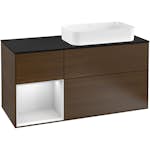 Tvättställsskåp Villeroy & Boch Finion med 3 Lådor Hylla och Bänkskiva för Ocentrerat Fristående Tvättställ