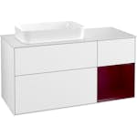 Tvättställsskåp Villeroy & Boch Finion med 3 Lådor Hylla och Bänkskiva för Ocentrerat Fristående Tvättställ