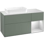 Tvättställsskåp Villeroy & Boch Finion med 3 Lådor Hylla och Bänkskiva för Ocentrerat Fristående Tvättställ