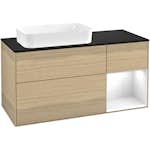 Tvättställsskåp Villeroy & Boch Finion med 3 Lådor Hylla och Bänkskiva för Ocentrerat Fristående Tvättställ