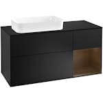 Tvättställsskåp Villeroy & Boch Finion med 3 Lådor Hylla och Bänkskiva för Ocentrerat Fristående Tvättställ