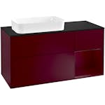 Tvättställsskåp Villeroy & Boch Finion med 3 Lådor Hylla och Bänkskiva för Ocentrerat Fristående Tvättställ