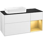 Tvättställsskåp Villeroy & Boch Finion med 3 Lådor Hylla och Bänkskiva för Ocentrerat Fristående Tvättställ