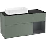 Tvättställsskåp Villeroy & Boch Finion med 3 Lådor Hylla och Bänkskiva för Ocentrerat Fristående Tvättställ