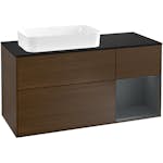Tvättställsskåp Villeroy & Boch Finion med 3 Lådor Hylla och Bänkskiva för Ocentrerat Fristående Tvättställ